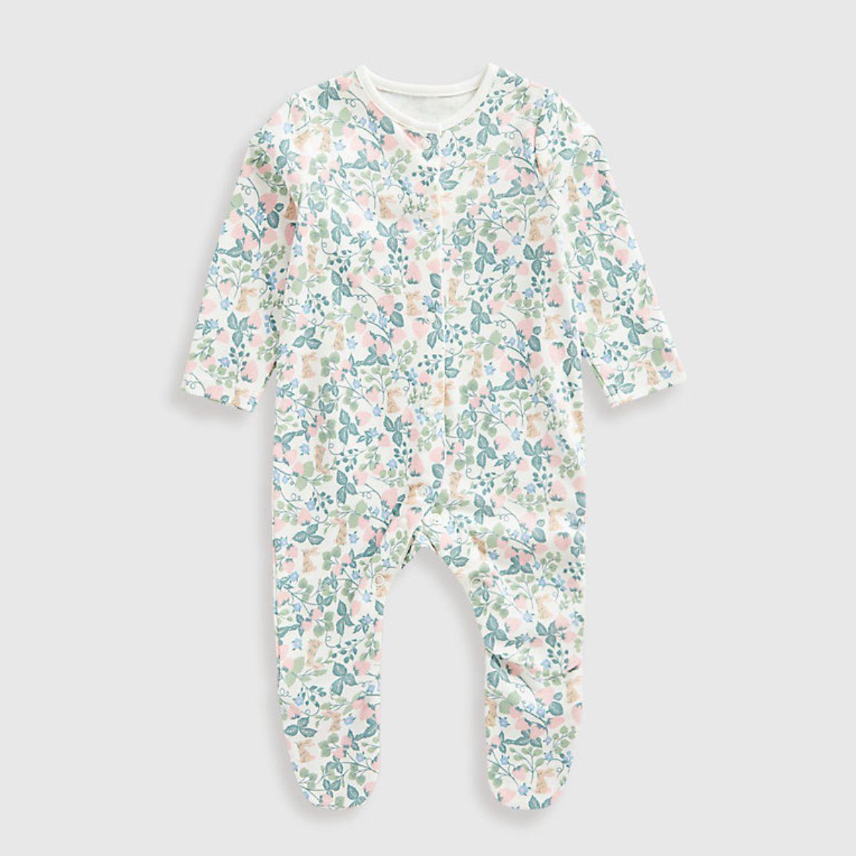Mothercare Baby Girl Strawberry Baby Sleepsuits - 3 Pack